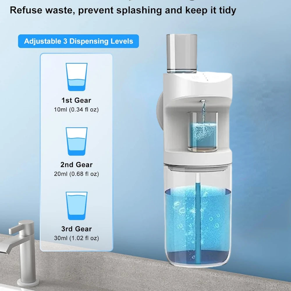 Automatic Mouthwash Dispenser featuring Magnetic Cups and 3 Dispensing Levels - 550ml